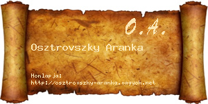 Osztrovszky Aranka névjegykártya